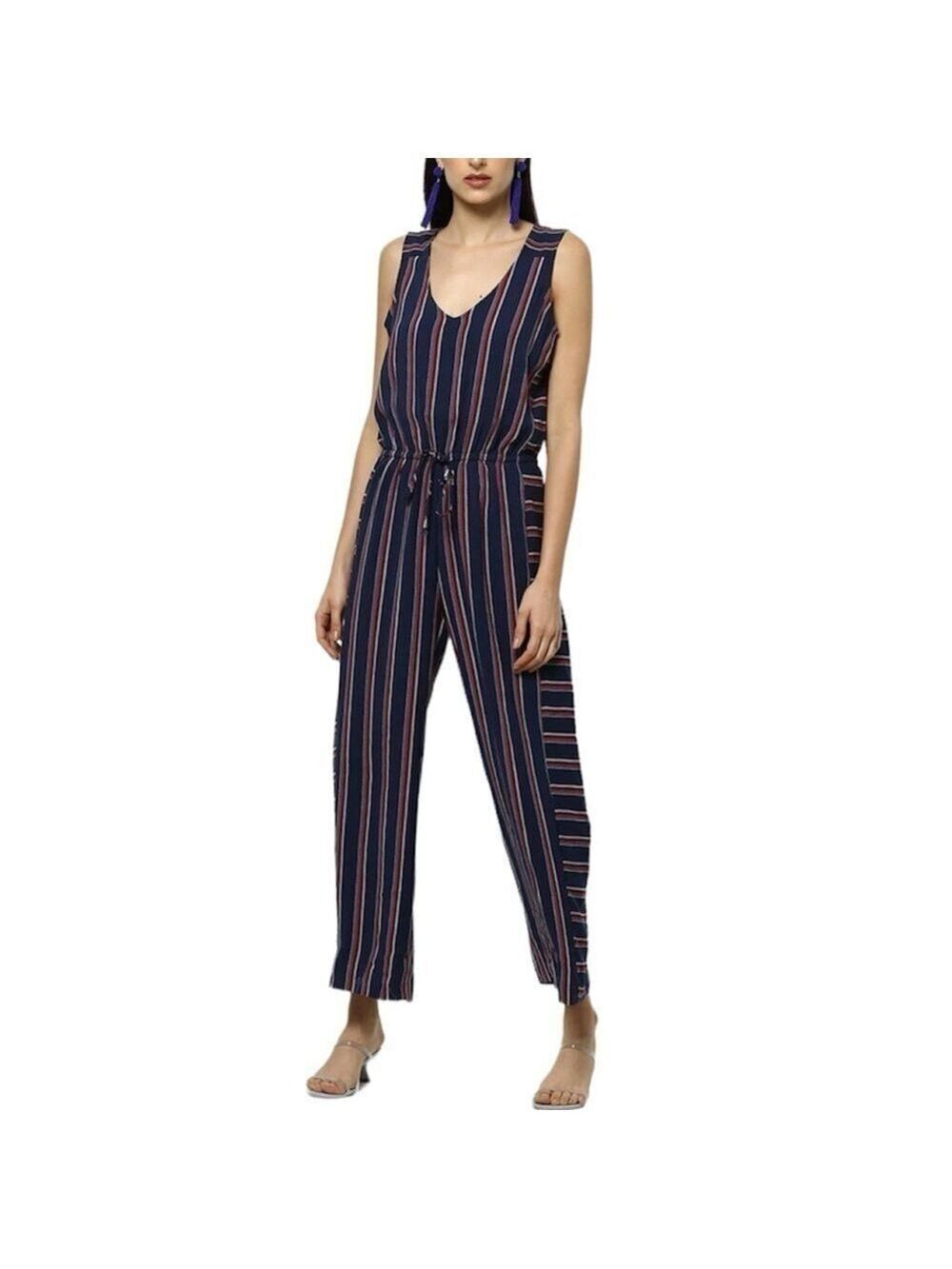 Tommy Hilfiger red white blue stripe wide leg sleeveless jumpsuit 2